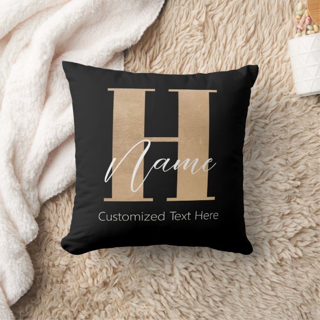 Modernes Mit Monogramm Anfangs-H & Name Personalis Kissen (Decke)