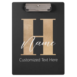 Modernes Mit Monogramm Anfangs-H & Name Personalis Klemmbrett