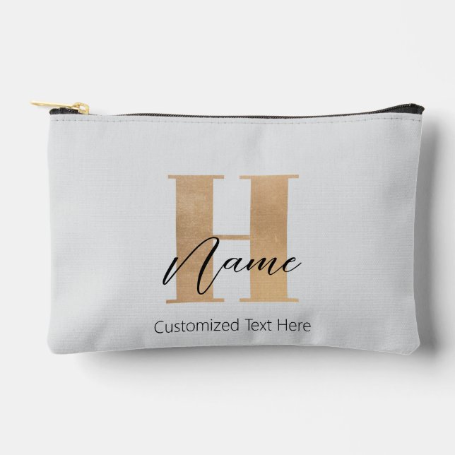 Modernes Mit Monogramm Anfangs-H & Name Personalis Zubehörtasche (Vorderseite)