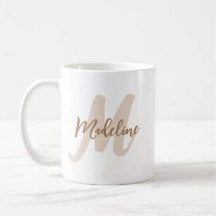 Modernes Mit Monogramm Anfangsschreiben und Name Kaffeetasse