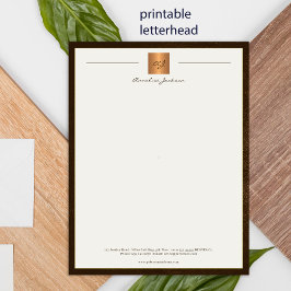 Modernes, mit Monogramm, bedruckbares Braungold Poster