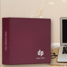 Modernes Mit Monogramm Burgund Beruflich Leder
