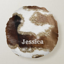 Modernes Mit Monogramm Cowhide-Muster mit Fake Gli