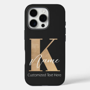 Modernes Mit Monogramm erstes K & Name Personalisi iPhone 16 Pro Hülle