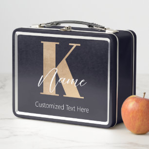 Modernes Mit Monogramm erstes K & Name Personalisi Metall Brotdose