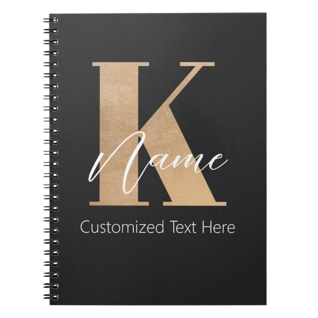 Modernes Mit Monogramm erstes K & Name Personalisi Notizblock (Vorderseite)
