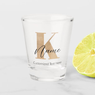 Modernes Mit Monogramm erstes K & Name Personalisi Schnapsglas