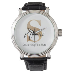 Modernes Mit Monogramm Erstklassiges S & Name Pers Armbanduhr