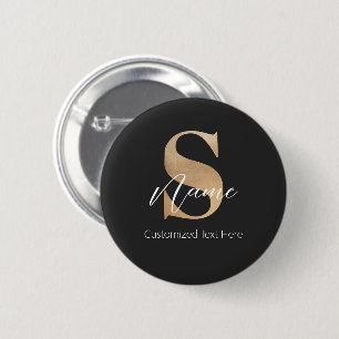 Modernes Mit Monogramm Erstklassiges S & Name Pers Button
