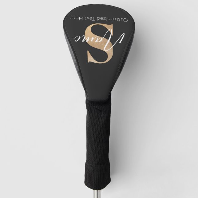 Modernes Mit Monogramm Erstklassiges S & Name Pers Golf Headcover (Vorderseite)