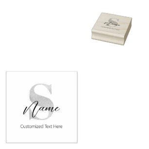 Modernes Mit Monogramm Erstklassiges S & Name Pers Gummistempel