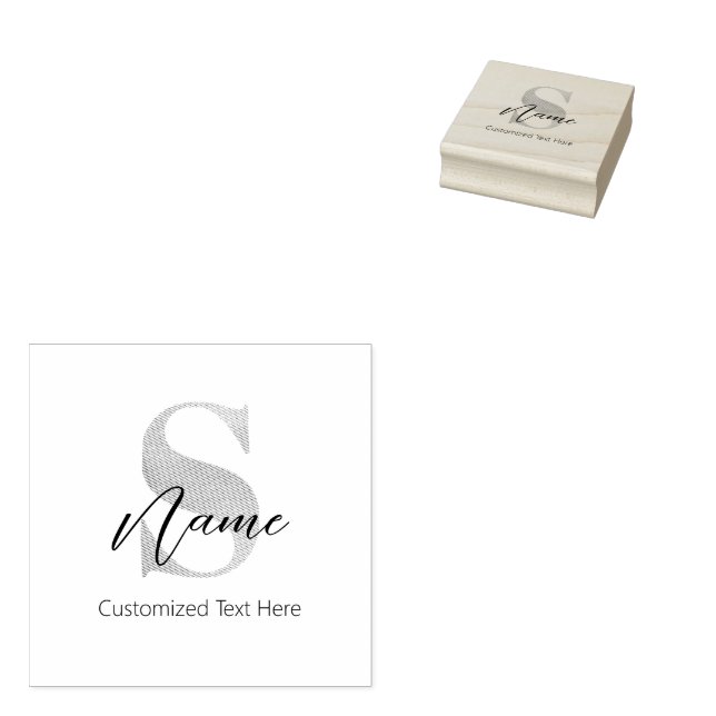 Modernes Mit Monogramm Erstklassiges S & Name Pers Gummistempel (Stempel)