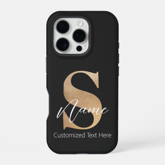 Modernes Mit Monogramm Erstklassiges S & Name Pers iPhone Hülle (Rückseite)
