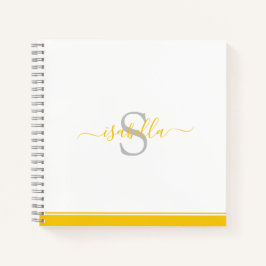 Modernes Mit Monogramm-Gelb Notizbuch
