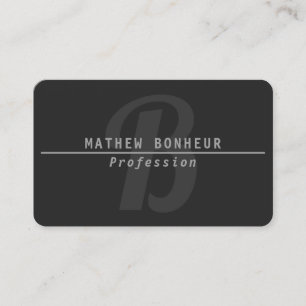 Modernes Mit Monogramm, grau Visitenkarte