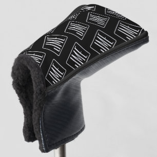 Modernes Mit Monogramm Muster   Schwarz und Weiß Golf Headcover