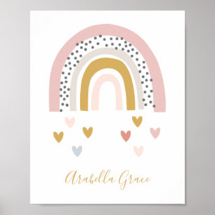 Modernes Mit Monogramm Rainbow-Kinderzimmer Poster