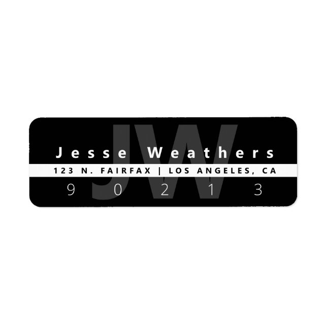 Modernes Mit Monogramm | Schwarz-weiße und graue A (Vorne)