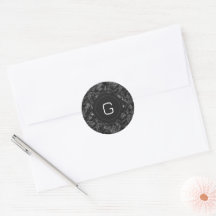 Modernes Mit Monogramm Schwarzes Imitat Glitzer Pa