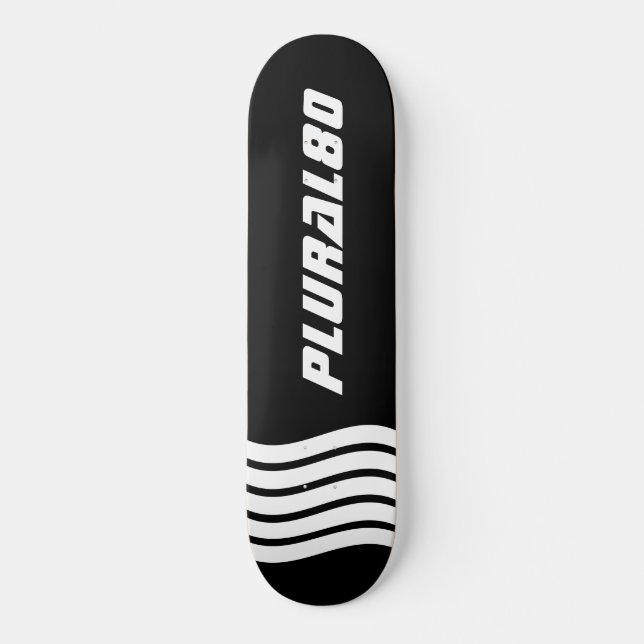 Modernes Mit Monogramm Schwarzweiß Skateboard (Vorderseite)
