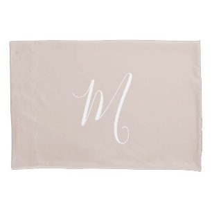 Modernes Mit Monogramm Solid Blush Pink Kissenbezug