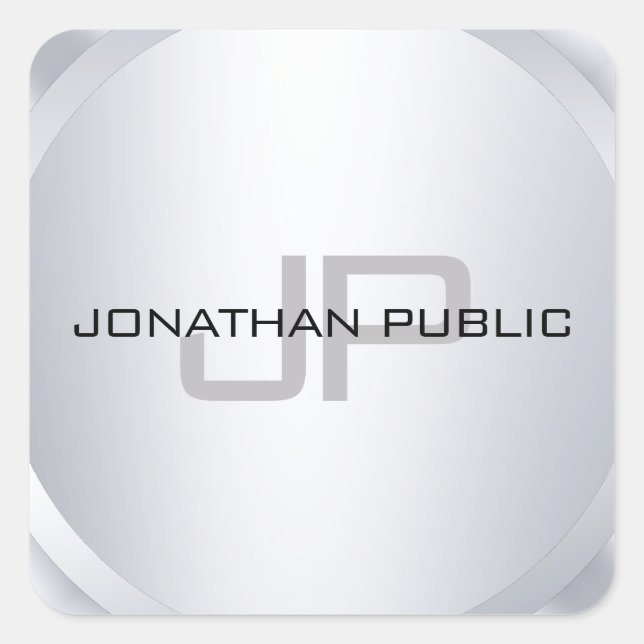 Modernes Mit Monogramm Template Modernes Elegantes Quadratischer Aufkleber (Vorderseite)