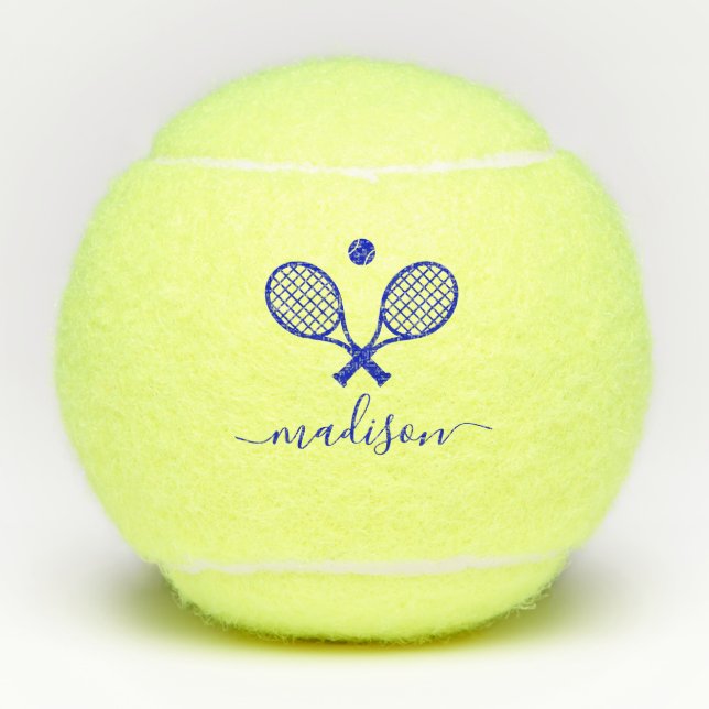 Modernes Mit Monogramm Tennisbälle (Vorderseite)