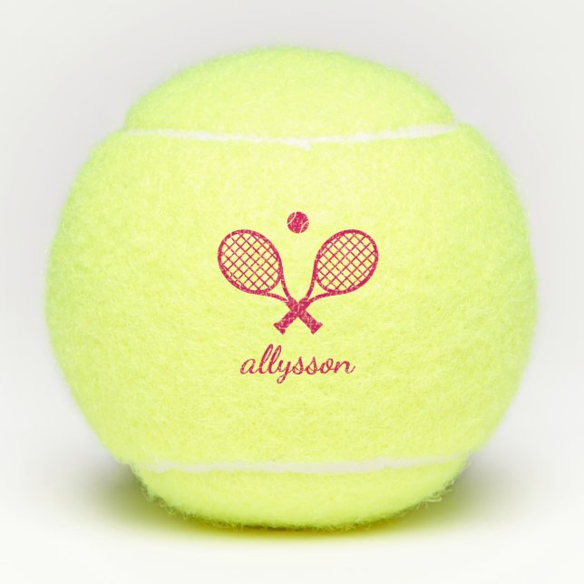 Modernes Mit Monogramm Tennisbälle (Vorderseite)