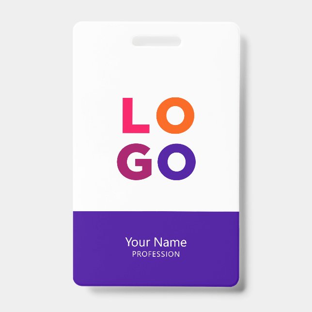 Modernes Mitarbeiter-Logo, Foto, QR-Code, Name Ind Ausweis (Vorderseite)