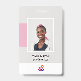 Modernes Mitarbeiterlogo, Foto, Qr-Code, Name Ausweis