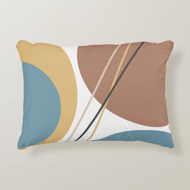 Modernes Mittelalter Abstrakt Blue Brown Dekokissen (Vorderseite)