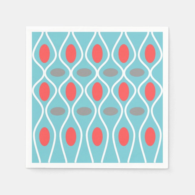 Modernes Mittelalter, Gezeitengeflechte, blau, rot Serviette (Vorderseite)