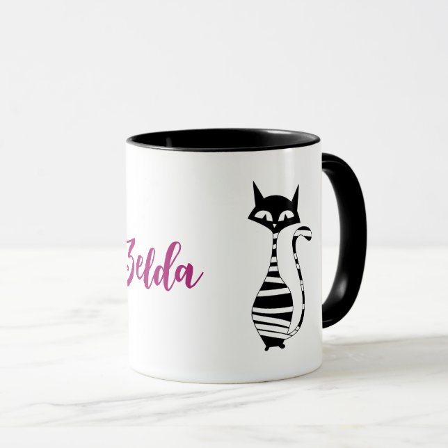 Modernes Mittelalter Katzen bearbeiten Text Tasse (VorderseiteRechts)