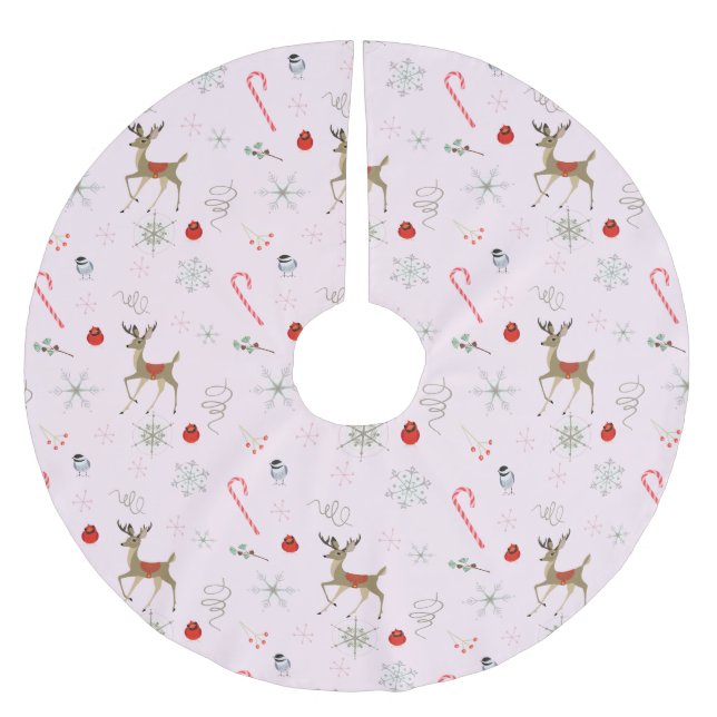 Modernes Mittelalter | Küken und niedliche Jungtie Polyester Weihnachtsbaumdecke (Vorderseite)