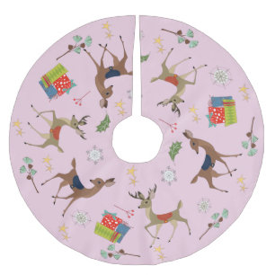 Modernes Mittelalter   Weihnachten Gegenwart Retro Polyester Weihnachtsbaumdecke