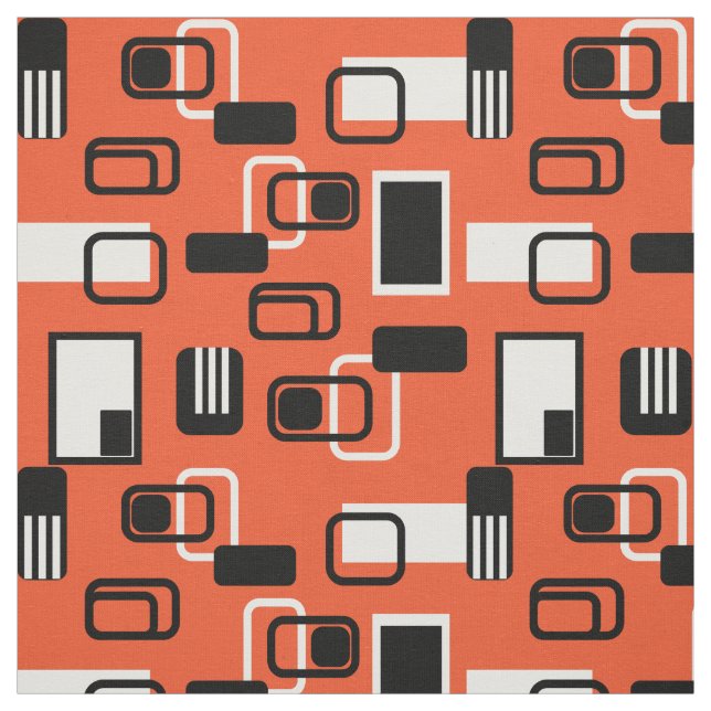 Modernes Mittelalterliches geometrisches, orangefa Stoff (Muster)