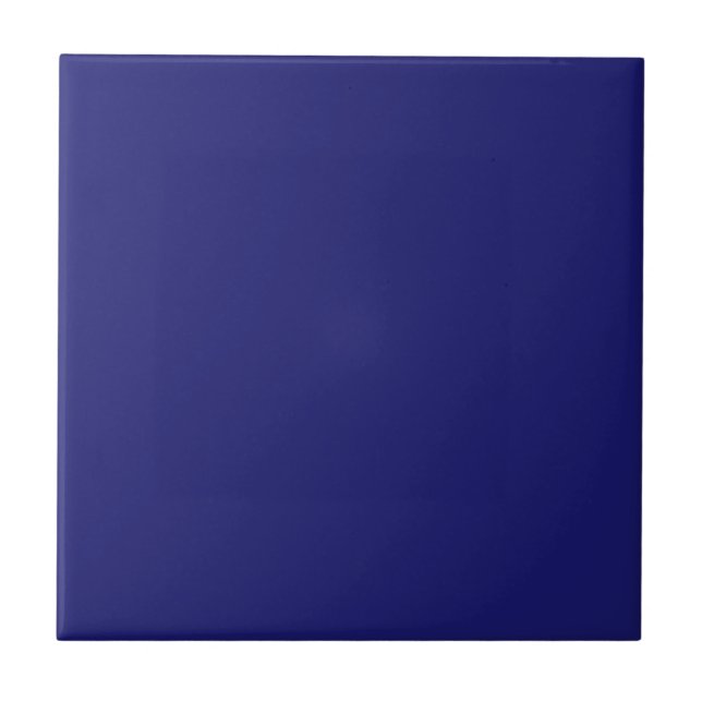 Modernes Mitternachtsblau Schlichte Solid Color Fliese (Vorderseite)