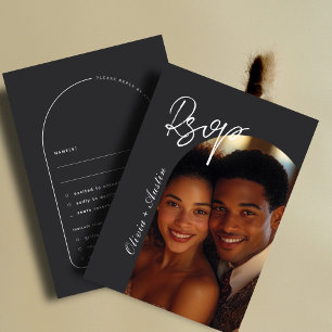 Modernes Mnimalistisches Foto Elegante Einzigartig RSVP Karte