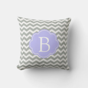 Modernes, modernes, elegantes, Zickzack Monogramm Kissen