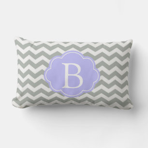 Modernes, modernes, elegantes, Zickzack Monogramm Lendenkissen