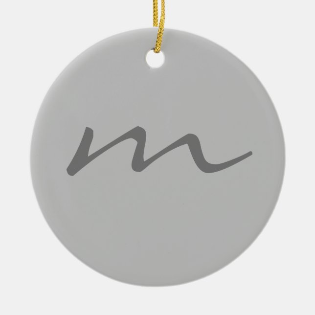 Modernes, modernes Monogramm beruflich grau Keramik Ornament (Vorne)