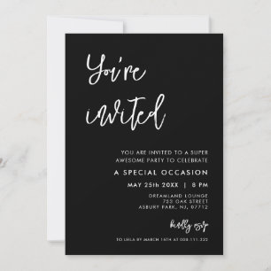 Modernes, modernes Schwarz Sie sind eingeladen Einladung