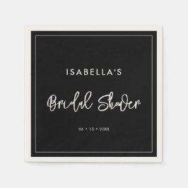 Modernes, modernes schwarzes Brautparty Serviette