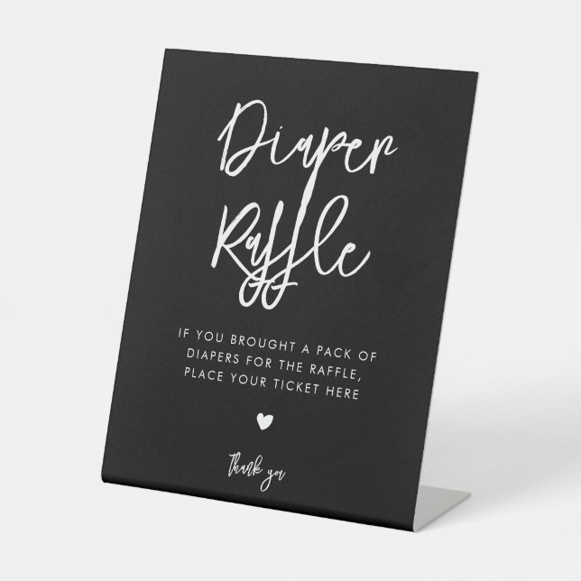 Modernes, modernes, schwarzes Windeln Sockelschild (Vorderseite)