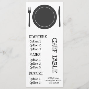 Modernes modisches Schwarzweiss-Restaurantmenü Menükarte