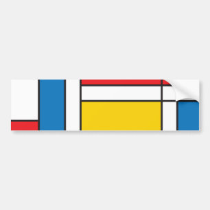 Modernes Mondrian inspiriertes grafisches Muster Autoaufkleber