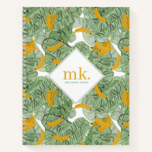 Modernes Mongram für tropische Bananengrün