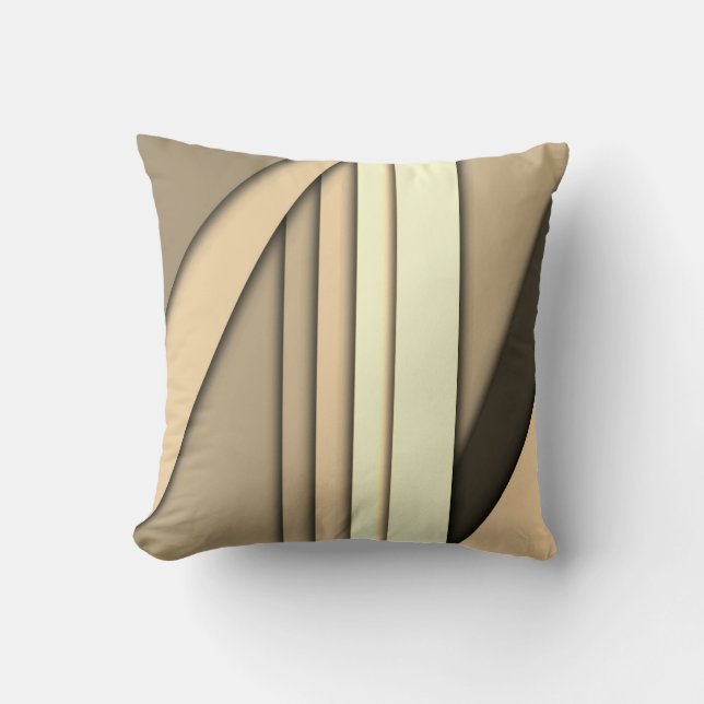 Modernes Monochrome Tan Kissen (Vorderseite)