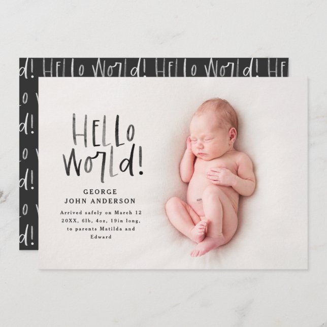 Modernes monochrome Typografie-Foto Ankündigung (Vorne/Hinten)