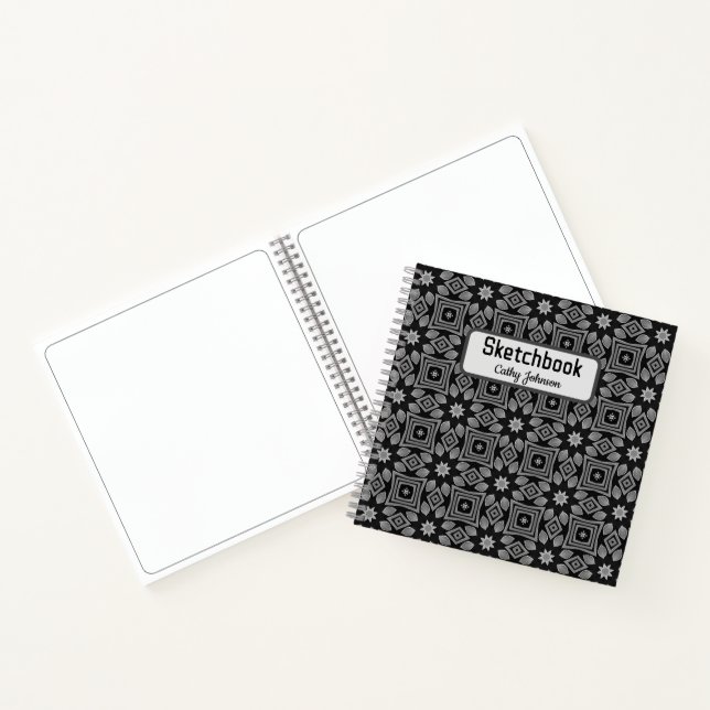 Modernes monochromes Notebook Notizbuch (Innenseite)